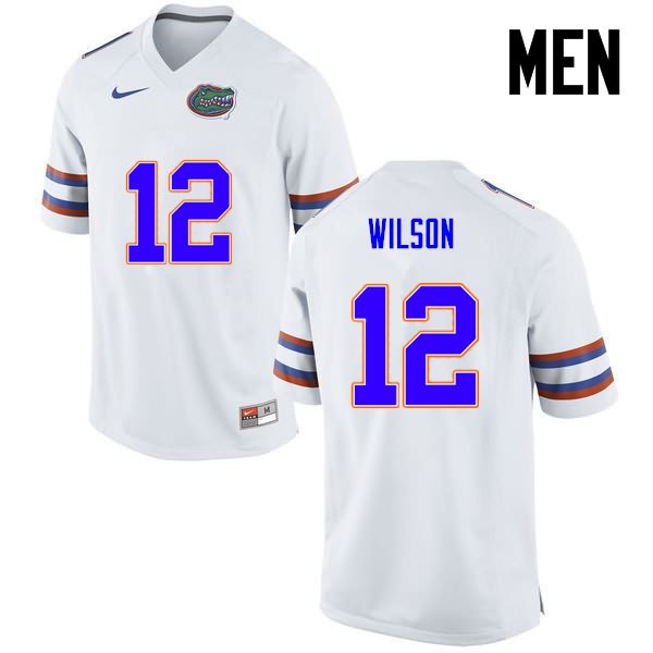 Men's NCAA Florida Gators Quincy Wilson #12 Stitched Authentic Nike White College Football Jersey MPE4665PB